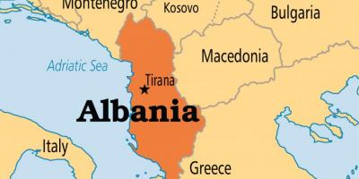 地图显示出阿尔巴尼亚