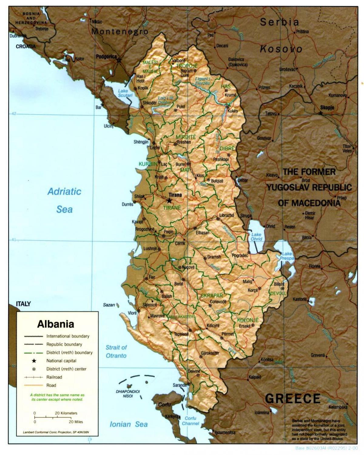 阿尔巴尼亚的旧地图