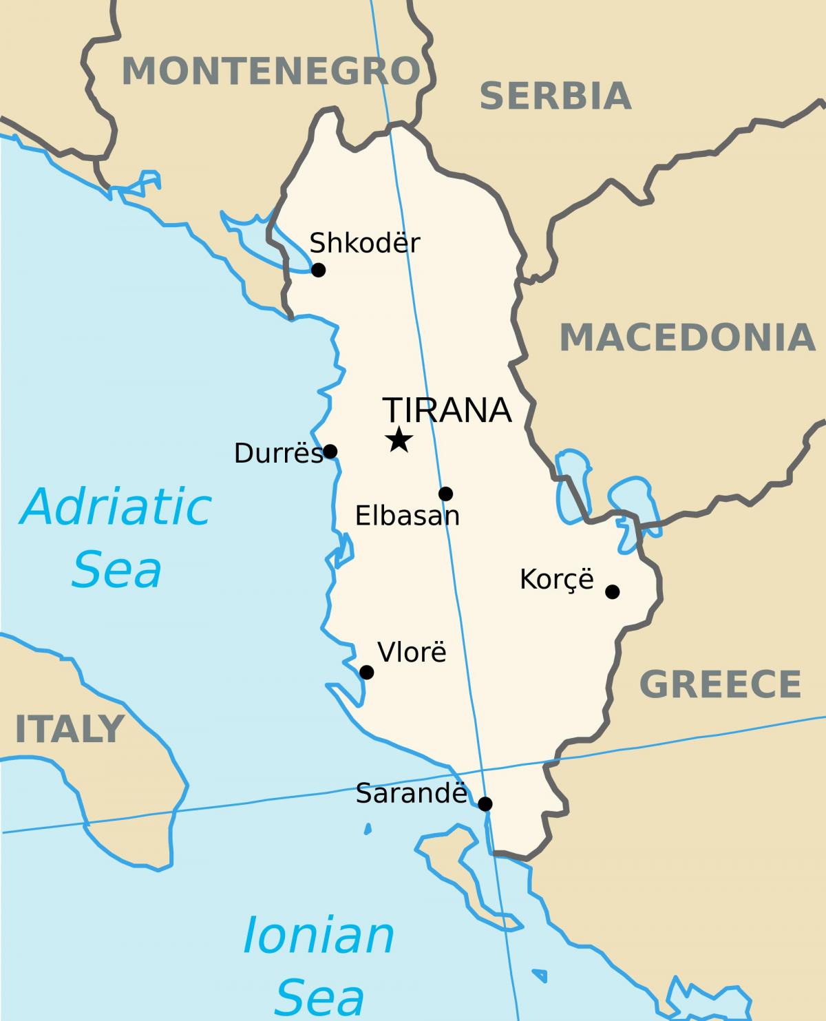 地图萨兰达阿尔巴尼亚