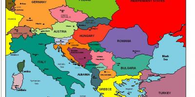欧洲地图显示出阿尔巴尼亚